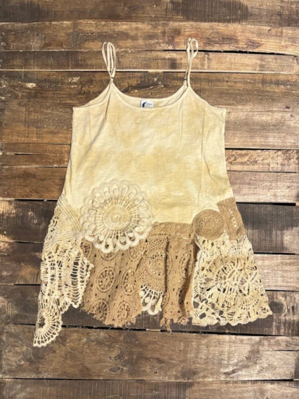 Jaded Gypsy Squared Away Tank in Oatmeal - NWT
